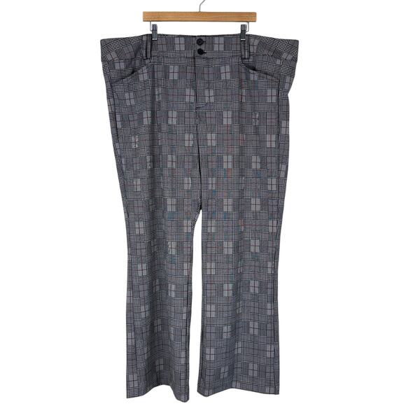 NWT Torrid Bootcut Pants Womens 28T Black White Plaid High Rise Dark Academia - Picture 3 of 10
